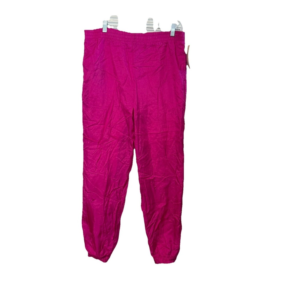 Vintage NWT The‎ Body Co. Pink Nylon Lined Parachute Workout Joggers Pants MED